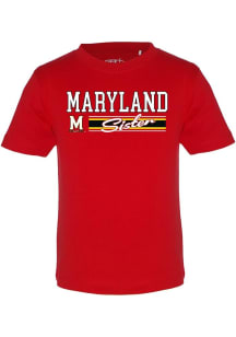 Maryland Terrapins Girls Red Sister Short Sleeve Tee