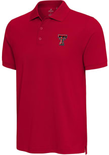 Antigua Texas Tech Red Raiders Mens Red Nobel Short Sleeve Polo