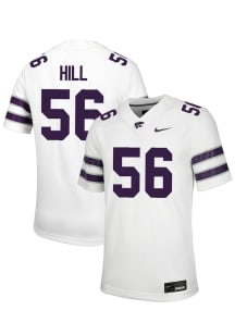 Elijah Hill  Nike K-State Wildcats White NIL Name And Number Football Jersey