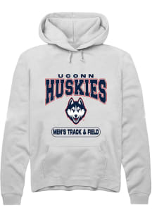 Summit Sportswear UConn Huskies Mens White Men's Track & Field Long Sleeve Hoodie