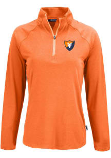 Cutter and Buck Illinois Fighting Illini Womens Orange Coastline Qtr Zip