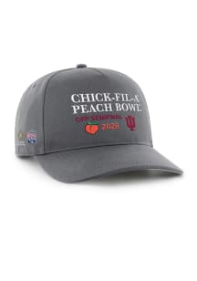 47 Indiana Hoosiers 2026 College Football Playoffs Peach Bowl Hitch Adjustable Hat - Charcoal