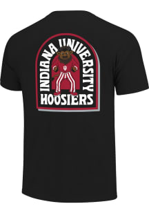 Indiana Hoosiers Black Mascot Arc Badge Short Sleeve T Shirt