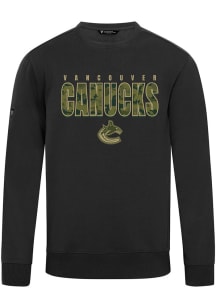 Levelwear Vancouver Canucks Mens Black Zane Protect Long Sleeve Crew Sweatshirt