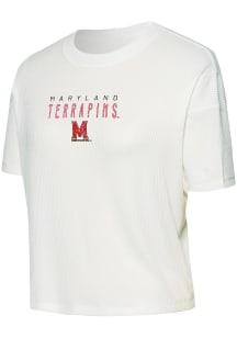 Concepts Sport Maryland Terrapins Womens White Flowy Short Sleeve T-Shirt