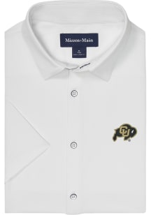 Mizzen+Main Colorado Buffaloes Mens White Haylard Short Sleeve Dress Shirt