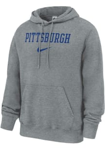 Nike Pitt Panthers Mens Grey Club Fleece Long Sleeve Hoodie