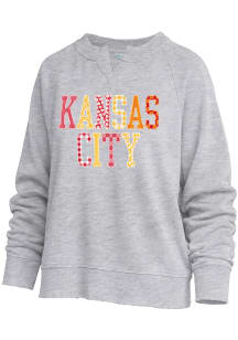 Kansas City Womens Silver applique wordmark Crew Sweatshirt