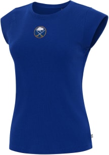 Antigua Buffalo Sabres Womens Navy Blue Show Off Short Sleeve T-Shirt