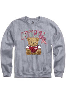 Summit Sportswear Indiana Hoosiers Womens Grey Bear Necessities Crew Sweatshirt
