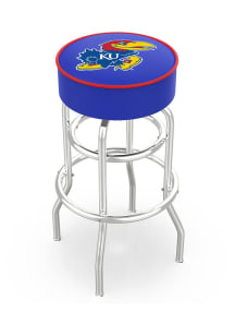 Kansas Jayhawks Double-Ring Swivel Pub Stool - Black