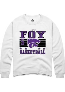 Aniya’ Foy K-State Wildcats Mens White NIL Striped Player Crew