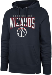 47 Washington Wizards Mens Navy Blue Team Elements Arch Long Sleeve Hoodie