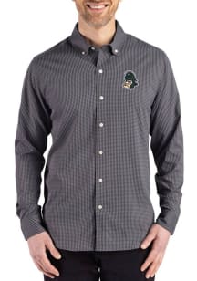 Cutter and Buck Michigan State Spartans Mens Black Vault Skyline Long Sleeve Dress Shirt