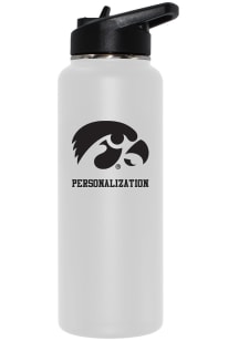 Iowa Hawkeyes Personalized 34oz Quencher Stainless Steel Bottle - White