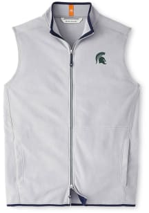 Peter Millar Michigan State Spartans Mens Grey Pine Melange Performance Sleeveless Jacket