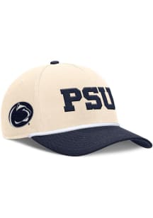 Nike Penn State Nittany Lions Primetime Rise 5 Panel Rope Adjustable Hat - Natural