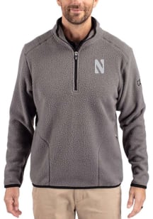 Cutter and Buck Northwestern Wildcats Mens Purple Cascade Sherpa Long Sleeve Qtr Zip Pullover
