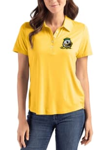 Cutter and Buck Oregon Ducks Womens Yellow Coastline Eco Short Sleeve Polo Shirt