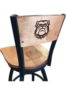 Georgia Bulldogs Mascot Maple Seat Maple Back Swivel Pub Stool - Brown
