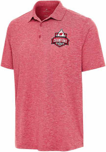 Antigua Wisconsin Badgers Mens Red 2026 NCAA Women's Hockey Champs Par 3 Short Sleeve Polo