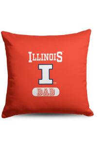 Illinois Fighting Illini Dad 18x18 Throw Pillow - Orange