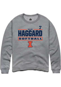 Ellie Haggard  Rally Illinois Fighting Illini Mens Graphite NIL Stacked Box Long Sleeve Crew Sweat..