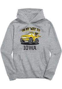 Vive La Fete Iowa Hawkeyes Toddler Grey On My Way Long Sleeve Hooded Sweatshirt