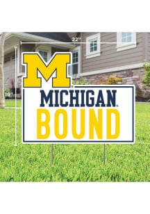 Michigan Wolverines School Bound Yard Sign - White