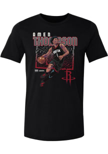 Amen Thompson Houston Rockets Black Shattered Short Sleeve Fashion Player T Shirt
