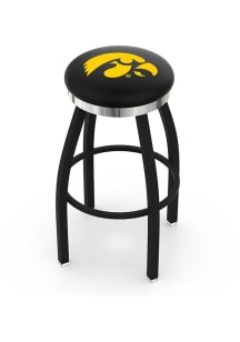 Iowa Hawkeyes Chrome Seat Pub Stool - Black