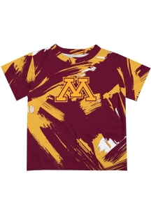 Vive La Fete Minnesota Golden Gophers Infant Paint Brush Short Sleeve T-Shirt Maroon