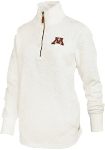 Pressbox Minnesota Golden Gophers Womens White Harriet Qtr Zip