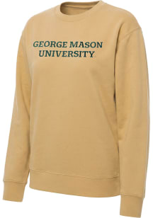 George Mason University Womens Tan Sports Fleece Crew Sweatshirt
