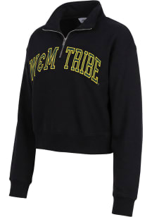 William & Mary Tribe Womens Black Sport Fleece Qtr Zip