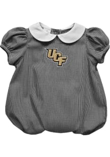 Vive La Fete UCF Knights Baby Black Gingham Collar Short Sleeve One Piece