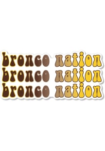 Western Michigan Broncos 3.5" Bubble Text Rugged Stickers - Brown