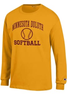 Champion UMD Bulldogs Gold Softball Jersey Long Sleeve T Shirt