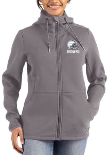 Cutter and Buck Cleveland Browns Womens Graphite Mono Epic Comfort Full Zip Light Weight Jacket
