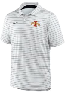 Nike Iowa State Cyclones Mens White Tour Stripe Short Sleeve Polo