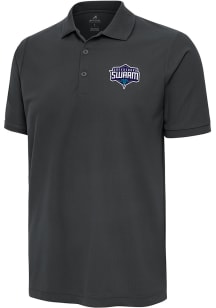 Antigua Greensboro Swarm Mens Anthracite Legacy Pique Short Sleeve Polo