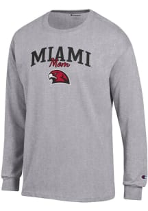 Champion Miami RedHawks Grey Mom Script Jersey Long Sleeve T Shirt