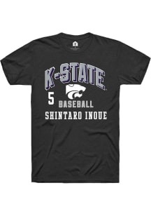 Shintaro Inoue  K-State Wildcats Black Rally NIL Arch Logo Short Sleeve T Shirt