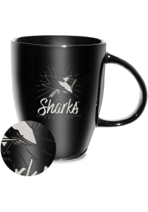 San Jose Sharks Sunburst Ceramic Lustre Ceramic Mug - Black