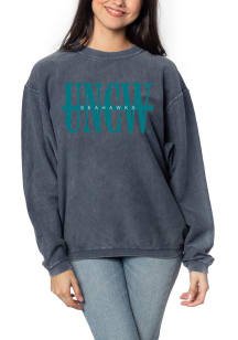 UNCW Seahawks Womens Navy Blue Corded Crew Sweatshirt