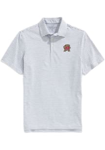 Maryland Terrapins Mens Ash Sankaty Stripe Short Sleeve Fashion Polo