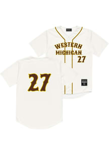Nolan Zajac  Western Michigan Broncos Mens White NIL Baseball Jersey