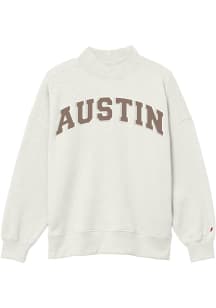 Austin Womens Oatmeal Mock neck Crew Sweatshirt