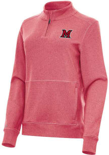 Antigua Miami RedHawks Womens Red Crush Qtr Zip