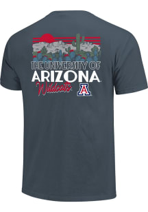 Arizona Wildcats Royal Blue Sketched Scenic Sunset Short Sleeve T Shirt